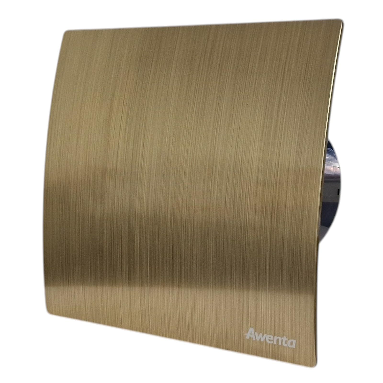 100mm Bathroom Extractor Fan, Gold Brushed Front Panel, 75m³/h Flow Rate, 26dB, IP-X4