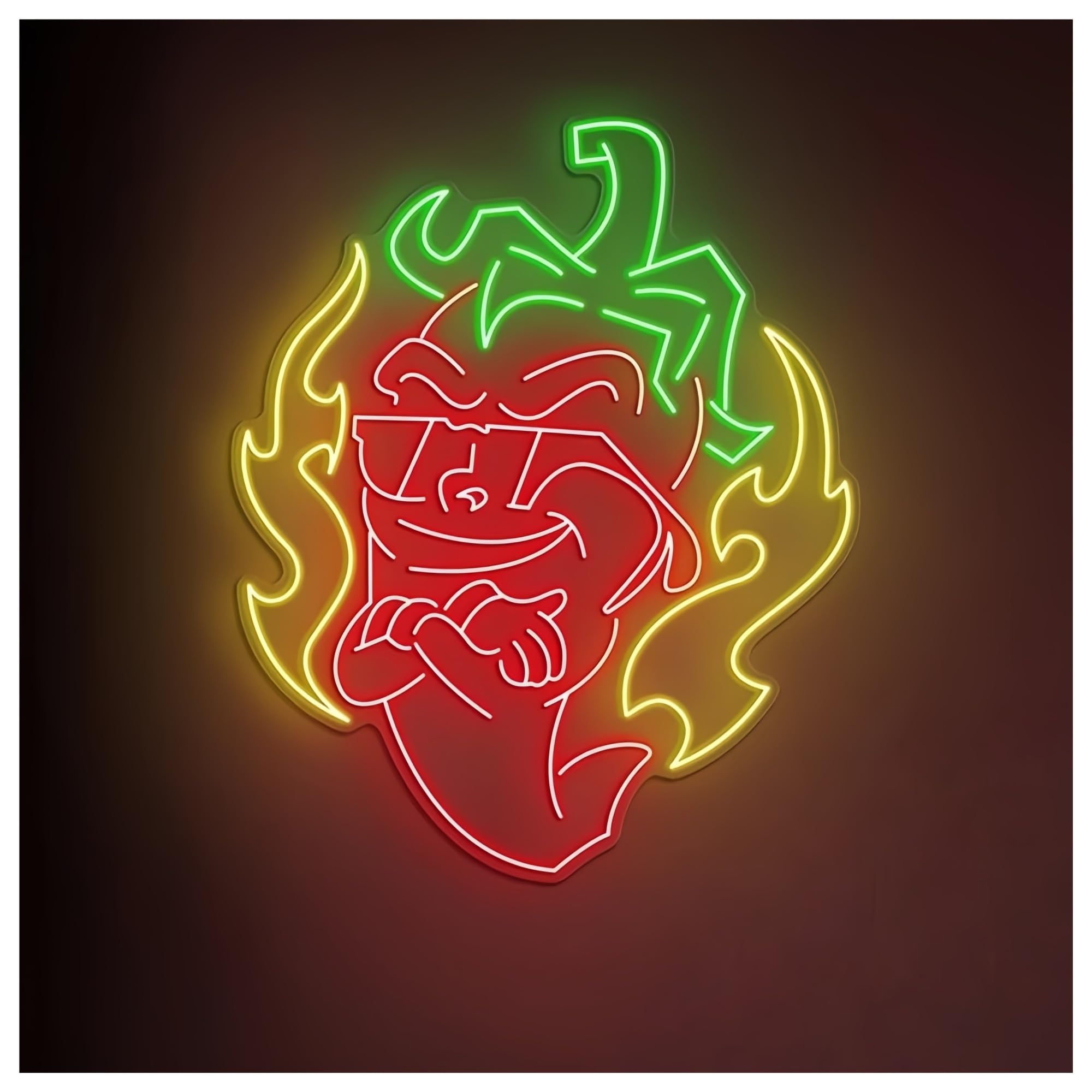 SHOUXI Sign Lamp Pepper Neon Sign Chili Sign Suitable for Bistro Restaurants Wall Decor Food Store Art Decoration Neon Light(A,100CM)