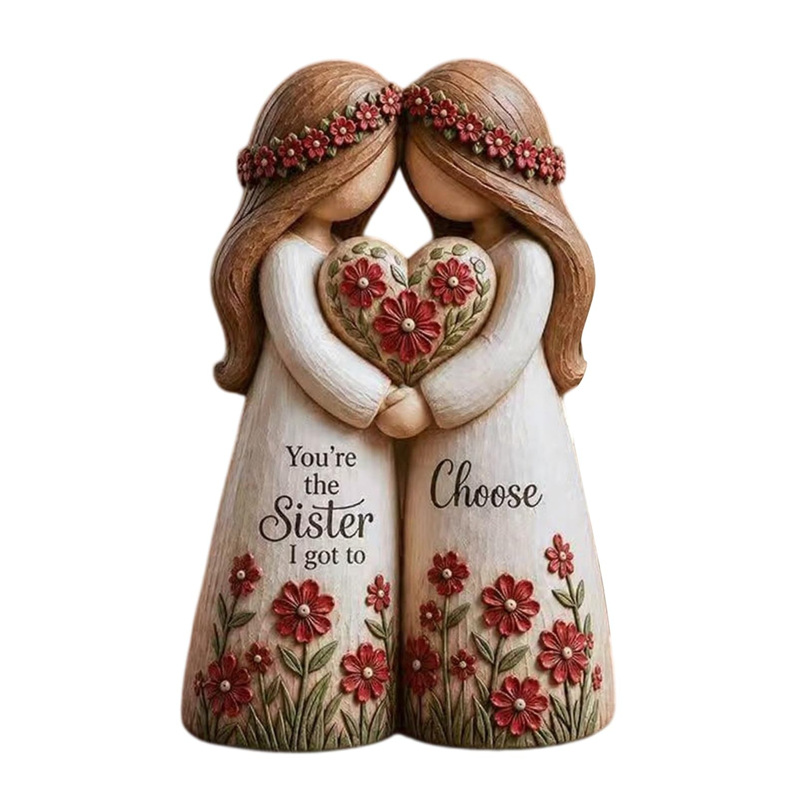sugerou Sisterhood Statue - Resin Friendship Sculpture, Heartfelt Sister Gift Keepsake, Sisters Figurine, Cozy Home Decor Statue, Emotional Support Gift L A