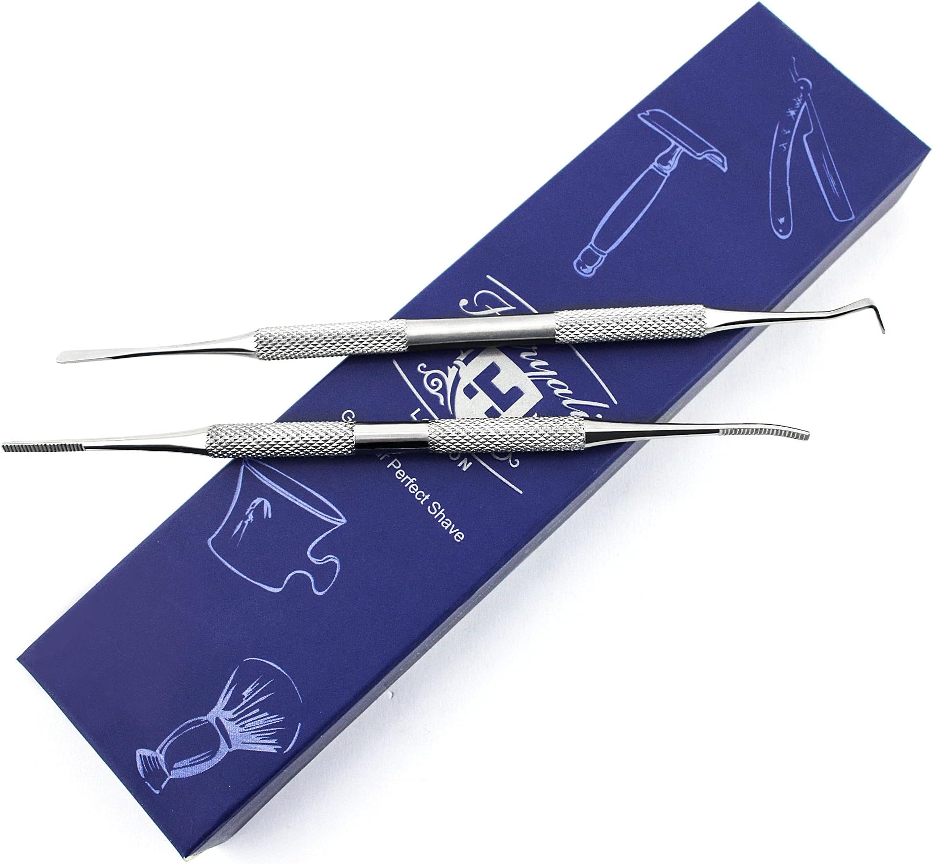 Haryali London, 2Pcs Toenail Lifter Tool - Stainless Steel Ingrown Toenail Lifter with Toenail File, Metallic Finish Nail Tools for Manicure & Pedicure, Nail Cleaning Accessory for Men & Women