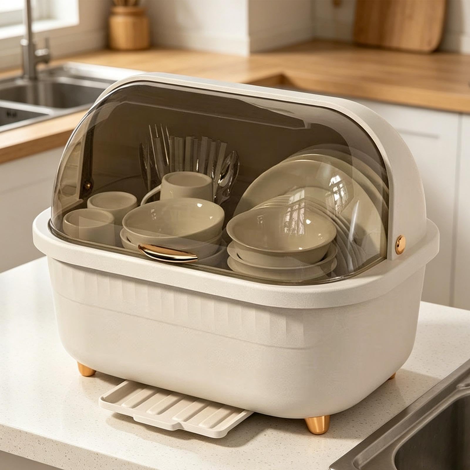 Scolapiatti per piatti, organizer per utensili e scolapiatti per casa, appartamento, cucina, camper e dormitorio, perfetto per proprietari di case, affittuari e appassionati di cucina