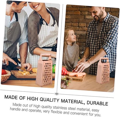 Miniatura 6 de DOITOOL 1 rallador de caja, rallador de queso de acero inoxidable de 4 caras con recipiente de almacenamiento, rejilla vertical de acero inoxidable