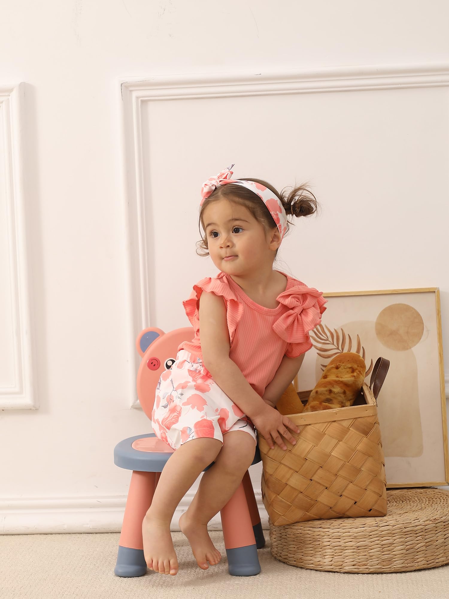 SUREPOCH Sommer-Outfits für Kleinkinder, Babys, Mädchen, gerüscht, ärmellos, Top, niedliches Shorts-Set, perfektes Geschenk für Baby-Mädchen