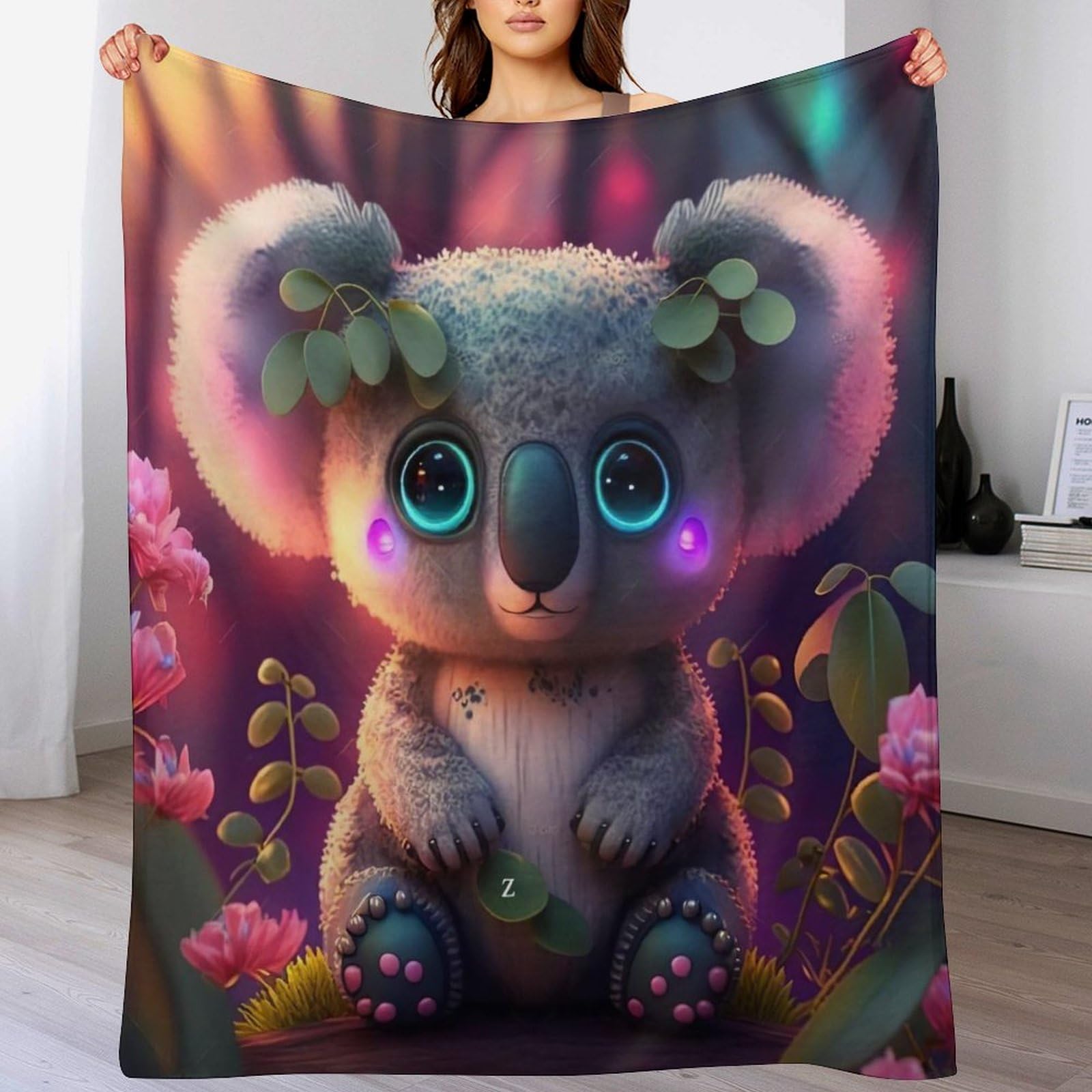 Couverture koala en polaire flannel haut de gamme pour linge de lit 140x180