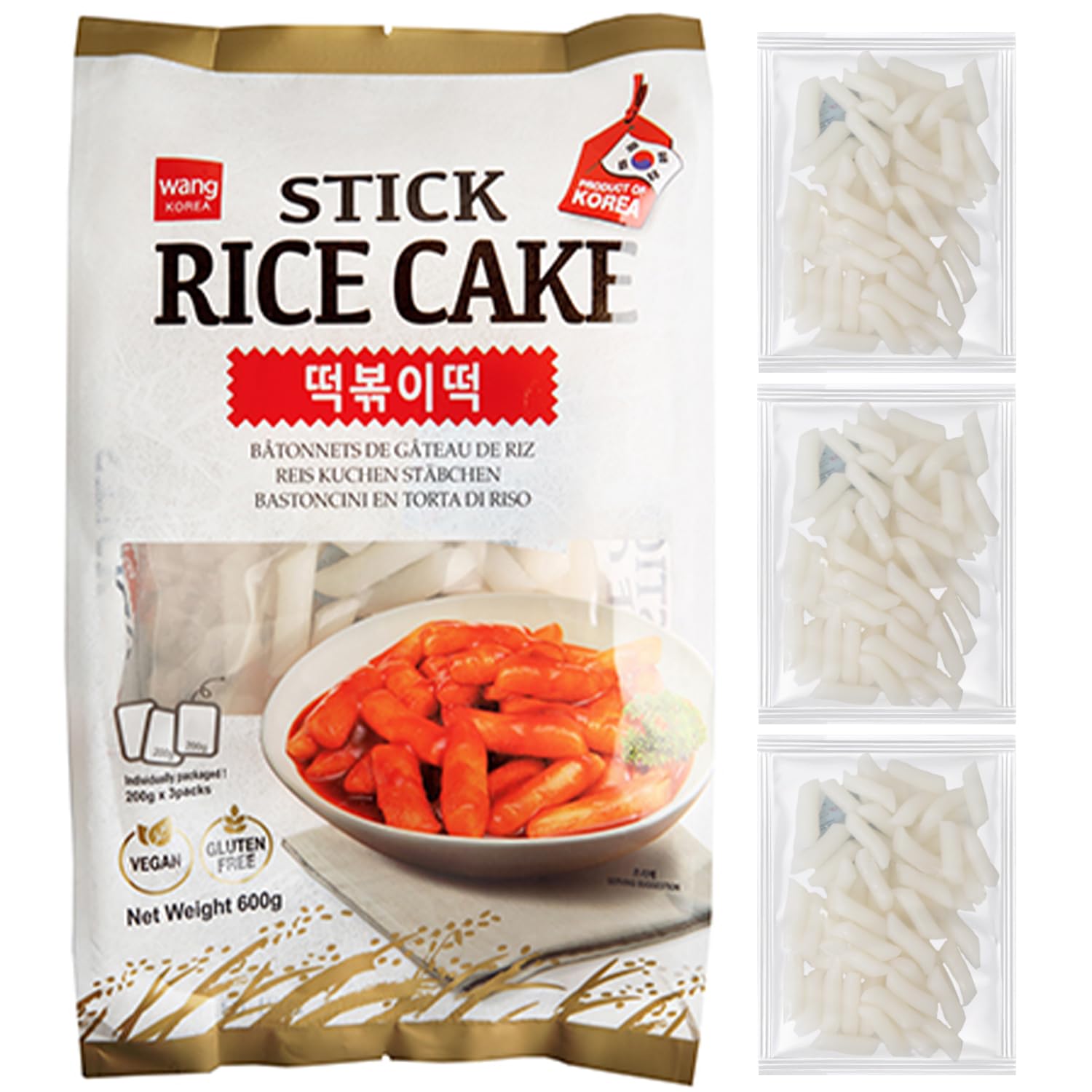 Wang Spicy Tteokbokki Kit, Gochujang, Gochugaru, Rice Cakes