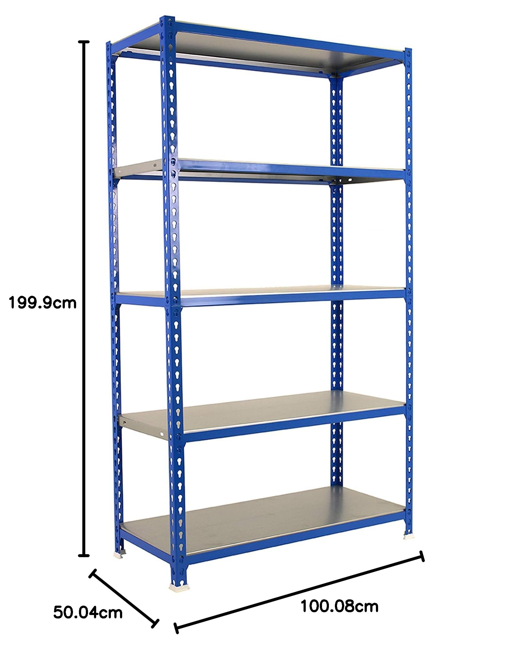 Image secondaire de Étagère de Rangement Simon Rack 5 Niveaux - Capacité 180 kg - Bleu/Galvanisé