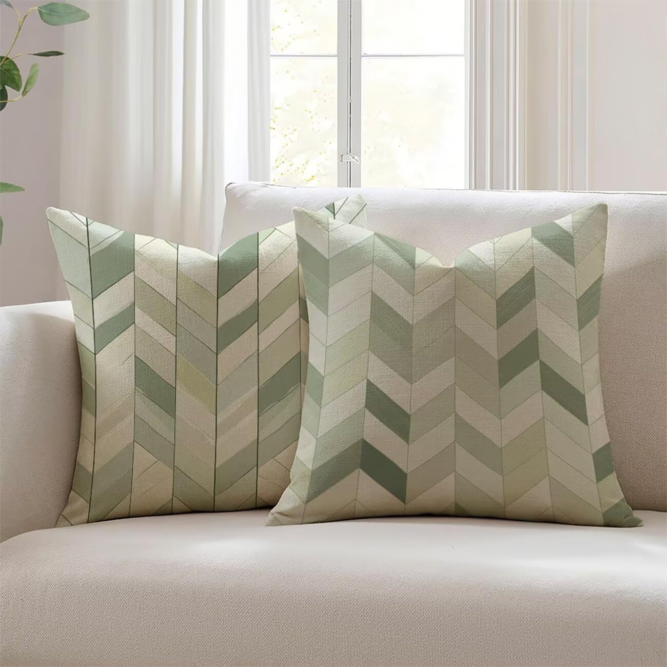 Housses de coussin pour coussin canapé 24x24inch imperméable extérieur en lin déperlant Lejnlnng lot 2