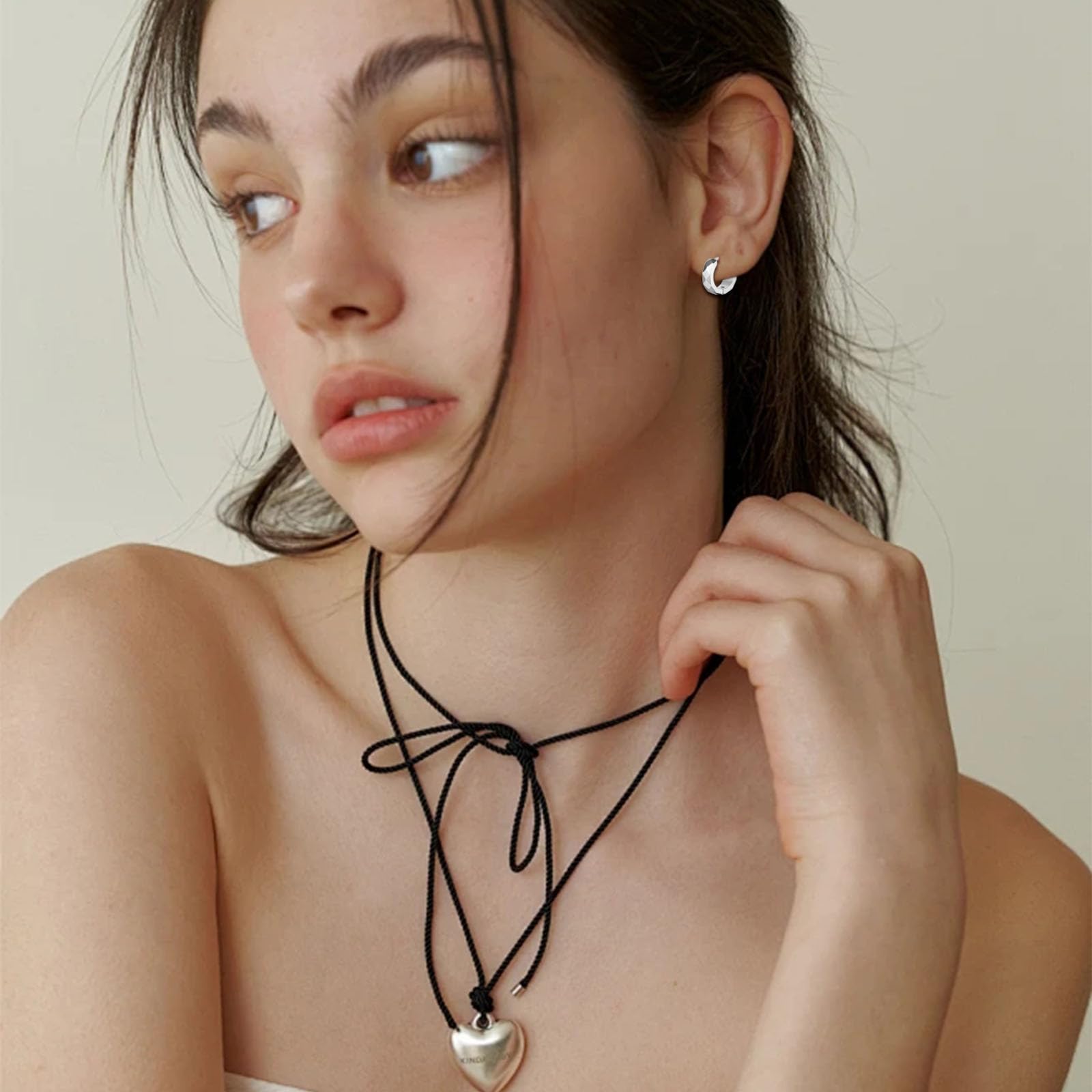 12 Pairs Stainless Steel Hoop Earrings for Men Hypoallergenic Earring Unisex Earring Black Silver Hoop Earrings for Women Men