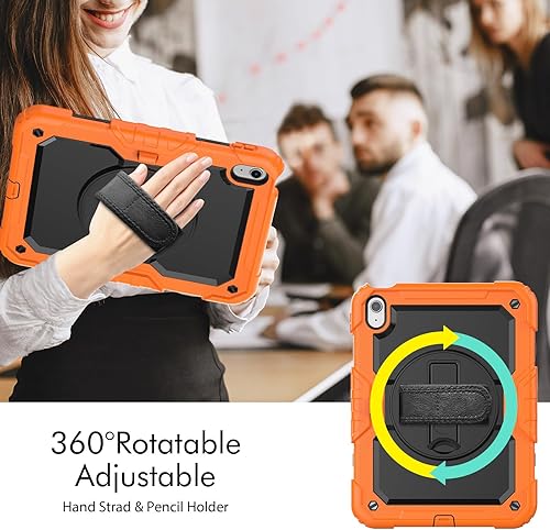 Miniatura 5 de SIBEITU Funda compatible con iPad de 10.9 pulgadas de 10.9 pulgadas con protector de pantalla y soporte para bolígrafo, funda para iPad 10