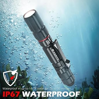 FORTO Rechargeable Pen Light,300 Lumens Perfect EDC Pocket Flashlight with Clip,IP67 Waterproof,2 Dimmable & Zoomable Lighting Modes,Type-c Charging for Inspection,Work,Repair,Camping(1 Pack)