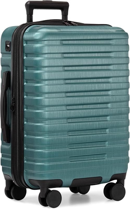 Boren Expandable Hardside Rugged Travel Luggage with 8 Spinner Wheels, Teal, Carry-on 22-Inch