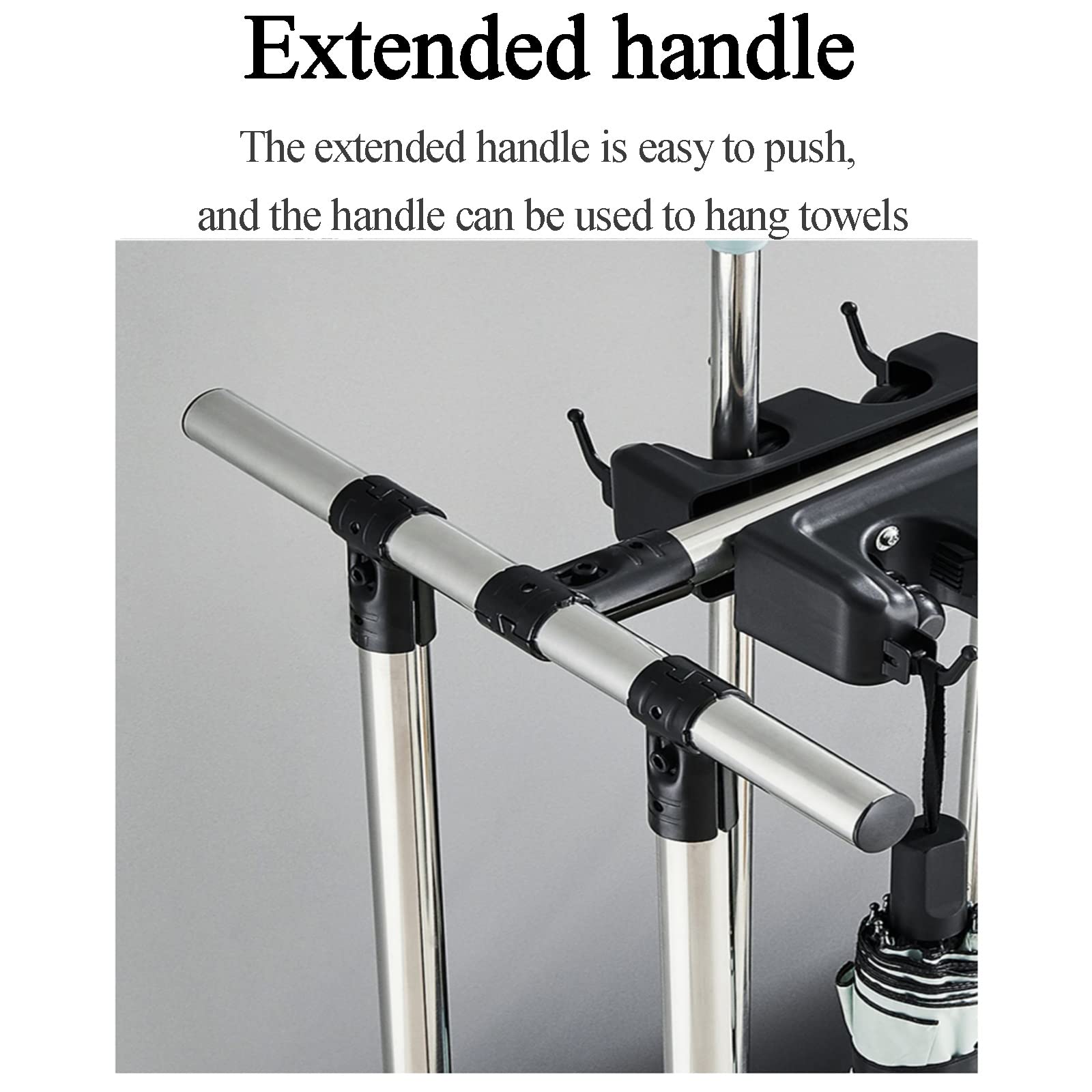 Escurridor de Acero Inoxidable para Suelo, Soporte para escobas y fregonas, Fregadero de Suelo, Organizador para artículos de Limpieza, Almacenamiento en g,