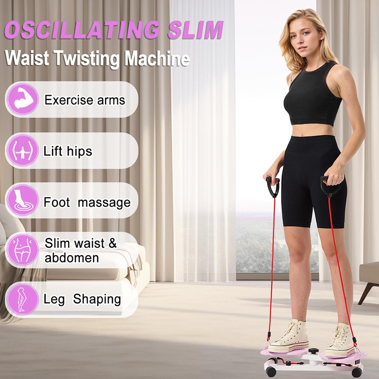 Macchina per allenamento Twist, fascia per esercizi in vita, antiscivolo, salvaspazio, silenziosa, attrezzatura per il fitness per casa, palestra, viaggi