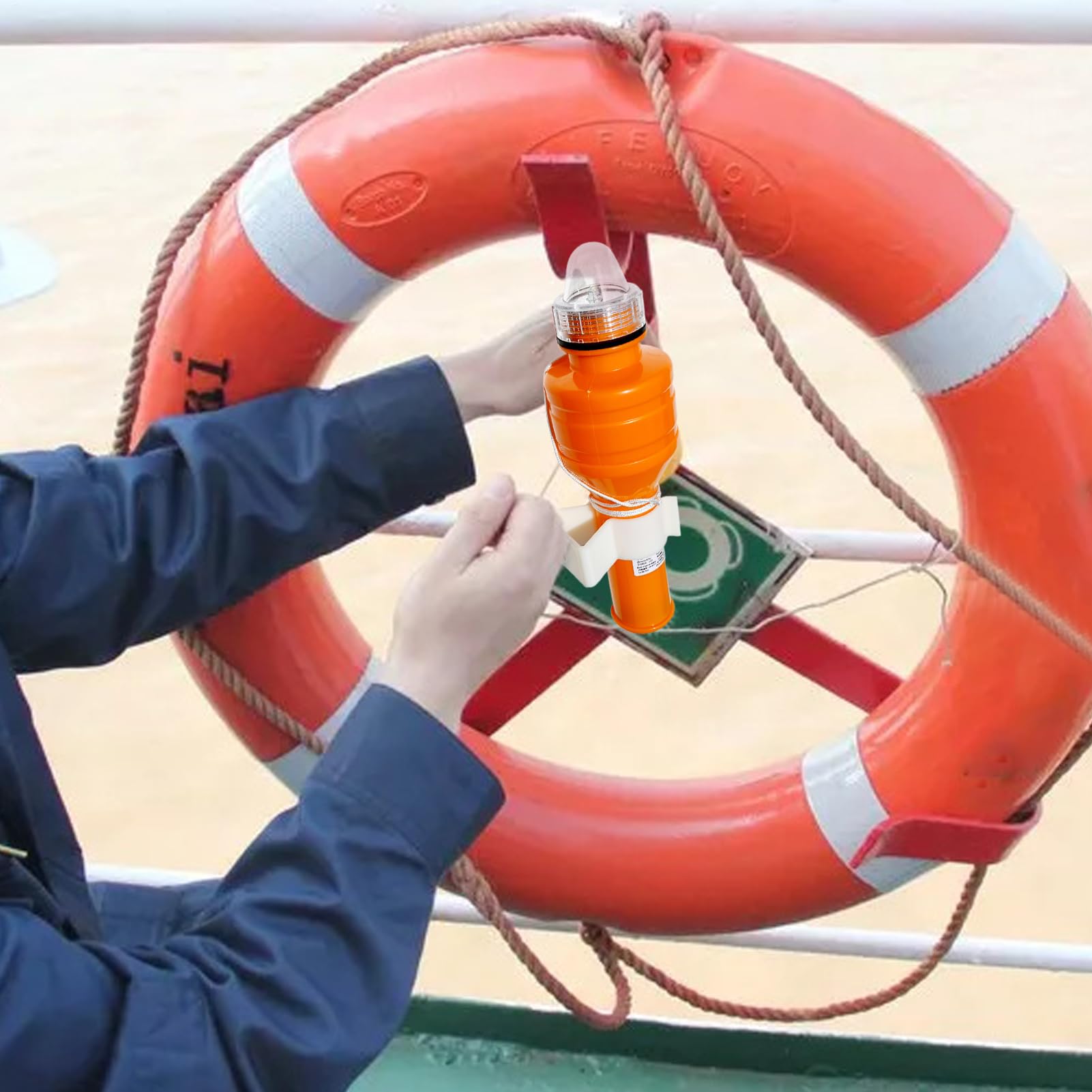 Fuoco di segnalazione per salvataggio, Fuoco di salvataggio - Razzi illuminanti per barche - Lampada da esca con luce LED ad alta visibilità, per kayak, barca pontone