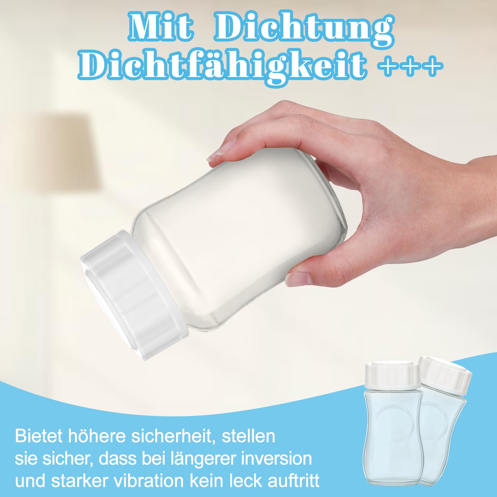 6 chiusure per bottiglie di vetro Philips Avent, coperchio anti-colica con anello di tenuta, chiusura per bottiglie, accessori per viaggi e conservazione (5 cm, bianco)