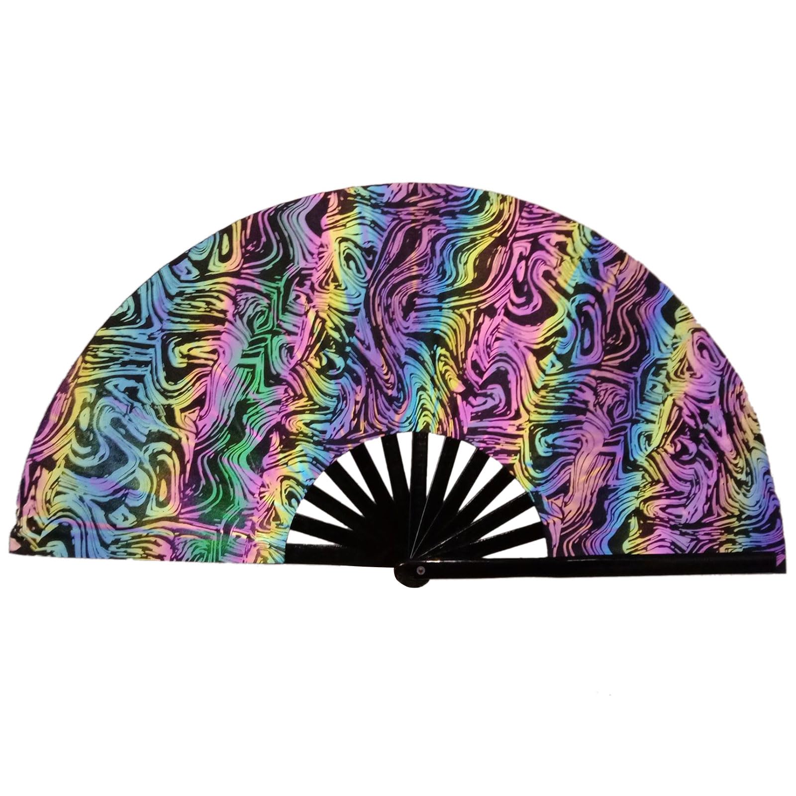Elnwnnkc Hand Fan Glowing the Night with This Glowing Large Foldable Chinese Handheld Fan for Weddings, Festivals,