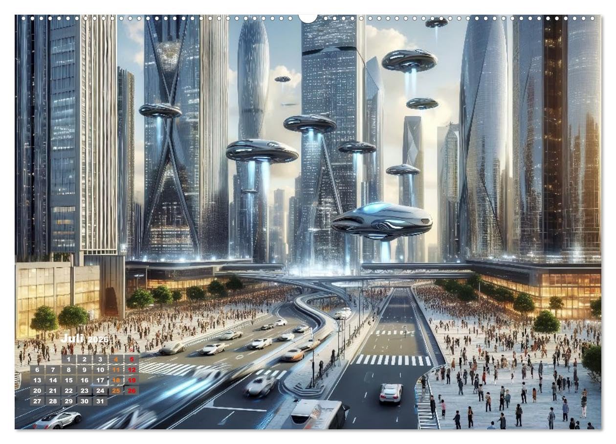 Fantasie und Science Fiction (hochwertiger Premium Wandkalender 2026 DIN A2 quer), Kunstdruck in Hochglanz: Science-Fantasy verbindet die Magie ... ferner Zivilisationen. (CALVENDO Technologie)