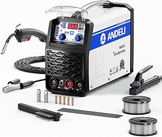 ANDELI MIG Welder 135Apm, MIG Welder Flux MIG/Lift Tig/Stick 3-in-1 Multiprocess Welder MIG Welding Without Gas Flux Welding MIG-250ME (MIG Suit)