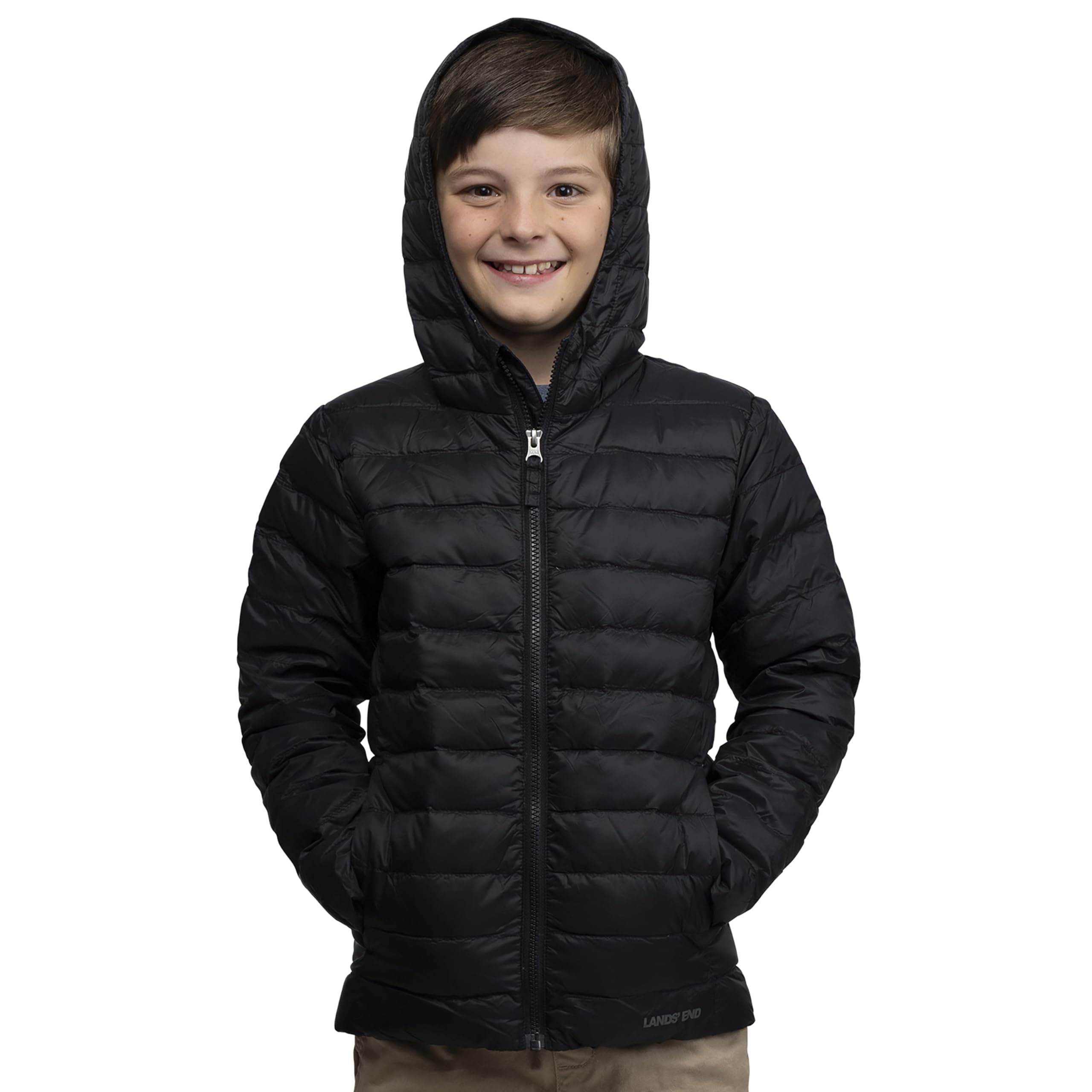Lands' End Kids Packable Hooded Down Puffer Jacket Coat (XXS-XXL)