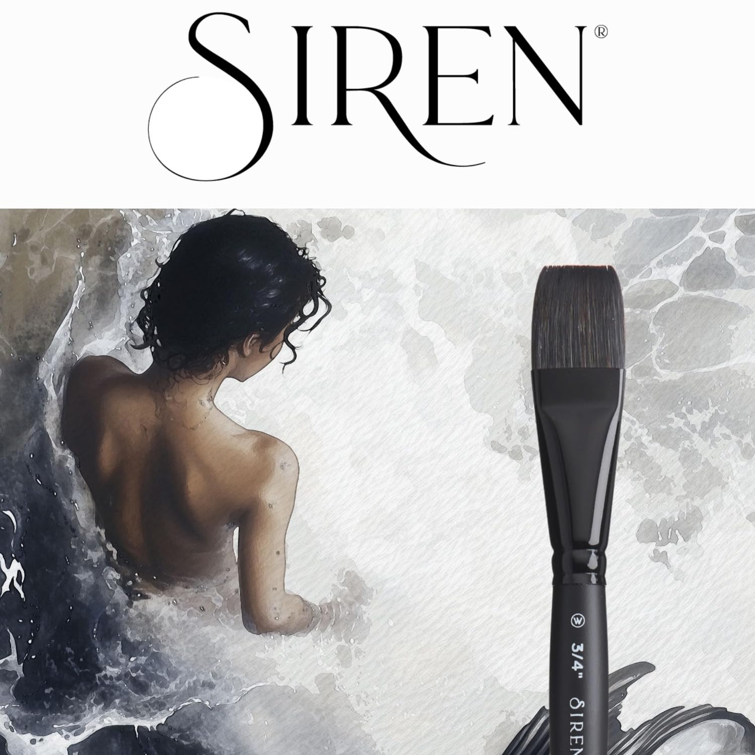 Willow Wolfe Siren Artist Lot de 4 pinceaux aquarelle en poils d'écureuil synthétiques mélangés de qualité supérieure (1100SET2)
