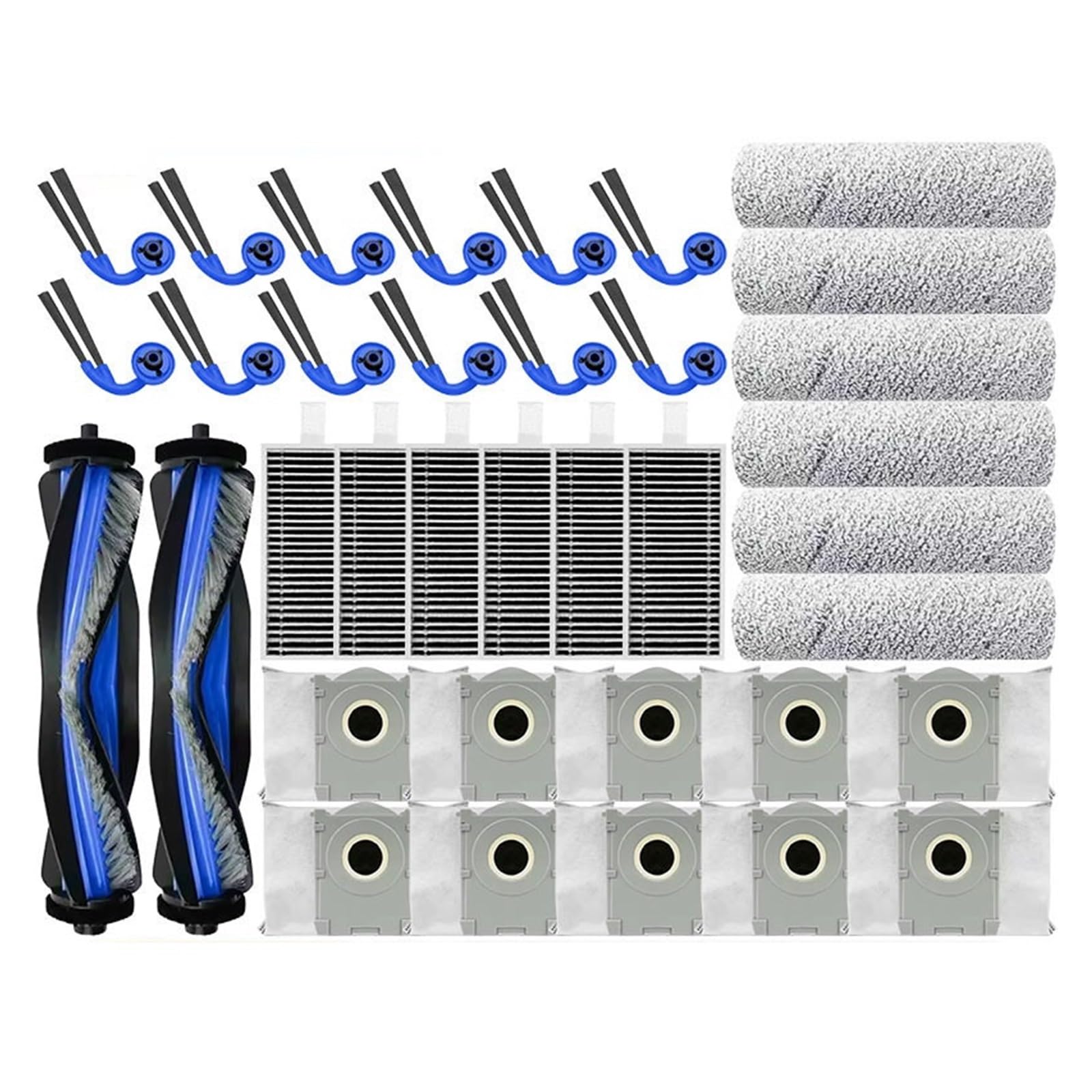 Accesorios, compatibles con Ecovacs, X11 OMNICYCLONE/ X11 Pro Omni | Piezas de repuesto for fregona con rodillo y filtro de cepillo principal(B)