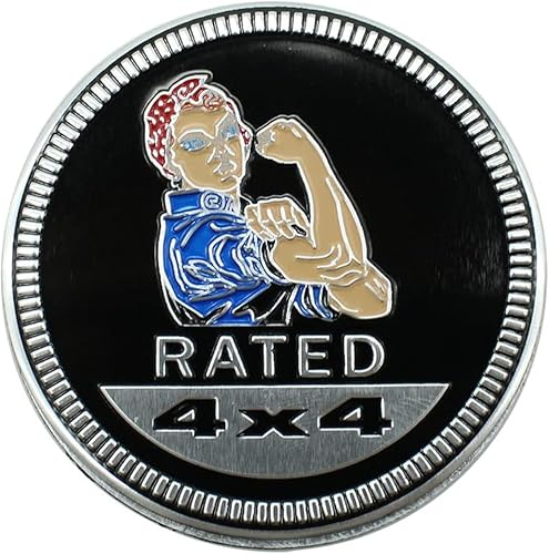 Calcomanías de metal para automóvil, emblemas de metal 3D de 4 x 4, calcomanías redondas compatibles con Jeep Wrangler, vehículos, camiones, SUV (4
