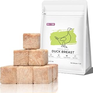 BNYEE 7oz Freeze-Dried Duck Breast Treats for Dogs & Cats - High Protein Single Ingredient Raw Food Topper, Rawhide-Free