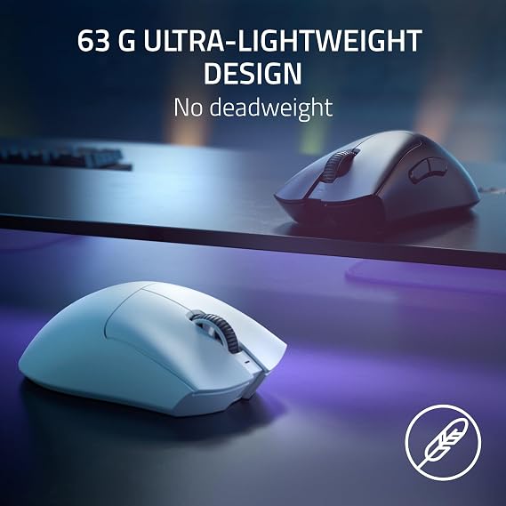 Razer DeathAdder V3 Pro - Lightweight Wireless Ergonomic Esports Mouse (63g Lightweight Design, Focus Pro 30K Optical Sensor, Mouse Switch Gen-3, HyperSpeed Wireless) Black