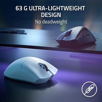 Razer DeathAdder V3 Pro - Lightweight Wireless Ergonomic Esports Mouse (63g Lightweight Design, Focus Pro 30K Optical Sensor, Mouse Switch Gen-3, HyperSpeed Wireless) Black