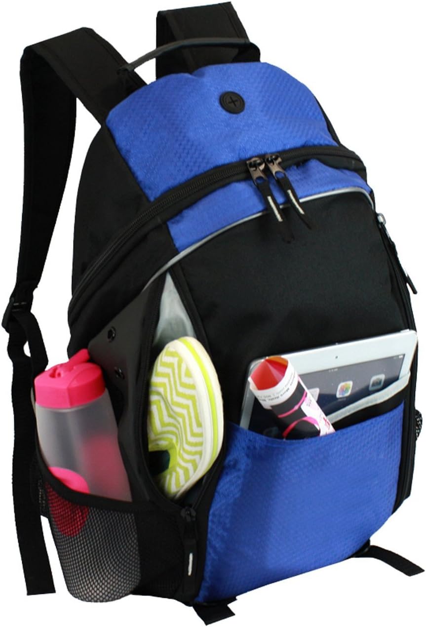 Goodhope Laptop Tablet iPad College Sport Two Side Pockets Cooler Backpack, Blue