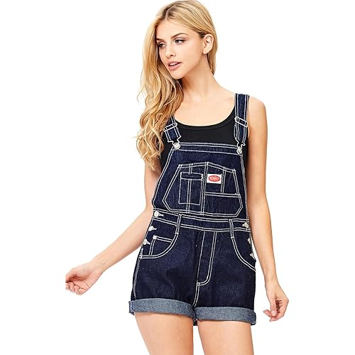 Revolt Women's Bib Shortalls Stone Wash, Olive, and Khaki