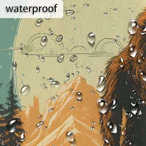 Miniatura 6 de Sasquatch - Divertida cortina de ducha con pie grande retro, juego de cortina de ducha de tela fresca con 12 ganchos para accesorios de decoración