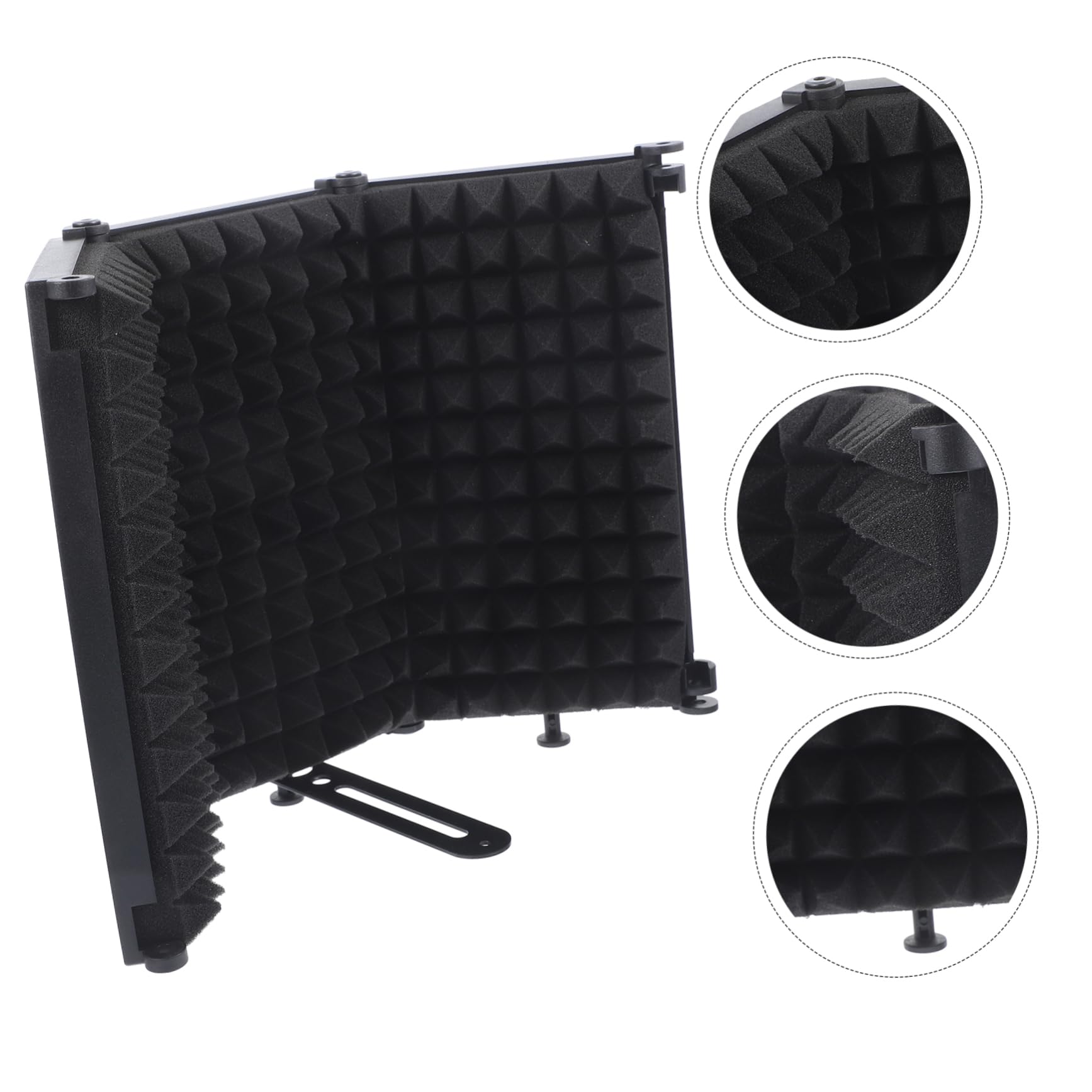 1 juego Filtro Antiviento para Micrófono Pantalla para Grabación y Streaming Material Duradero de Hierro y Esponja Diseño Plegable y Compacto para Estudio y Hogar