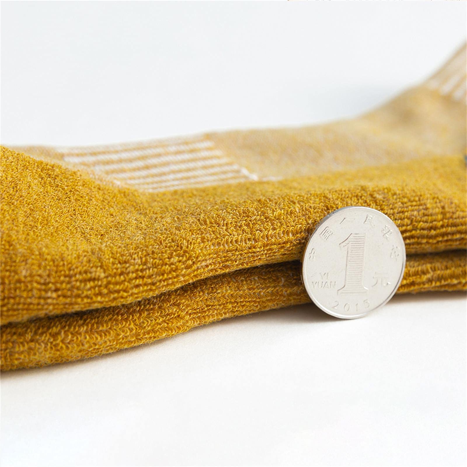 UKKO Calcetines de Hombre Calcetines De Hombre Caliente De Invierno Thicke Terry Transpirable Calcetines Casuales Masculinos-2 Coffee 2 Black 1 Turmeric