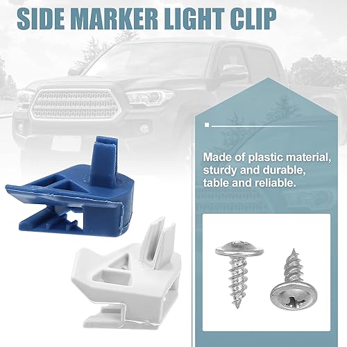 Miniatura 7 de X AUTOHAUX Luz de marcador delantera izquierda derecha clip con tornillo 53138-04010 para Toyota Tacoma 2001-2004 azul blanco 2 piezas