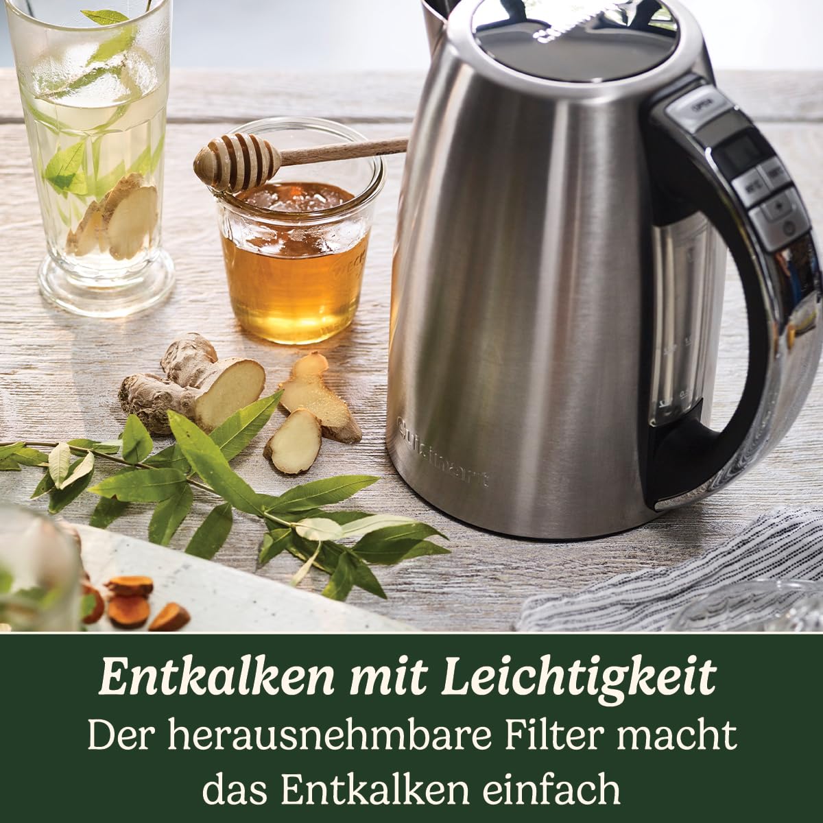 Cuisinart Multi-Temp Wasserkocher | Schnelles Aufkochen, 3KW | Kabellos | Edelstahl-Finish | 1,7L Fassungsvermögen | Einstellbare Temperatur |Abnehmbarer, waschbarer Anti-Kalk-Filter | Silber