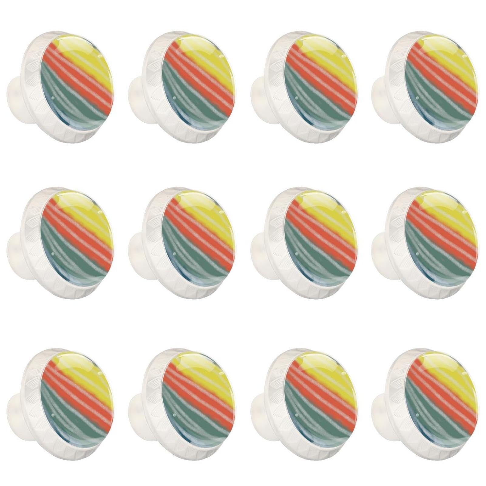 Boutons de tiroir en verre cristal arc-en-ciel lot de 12 poignées