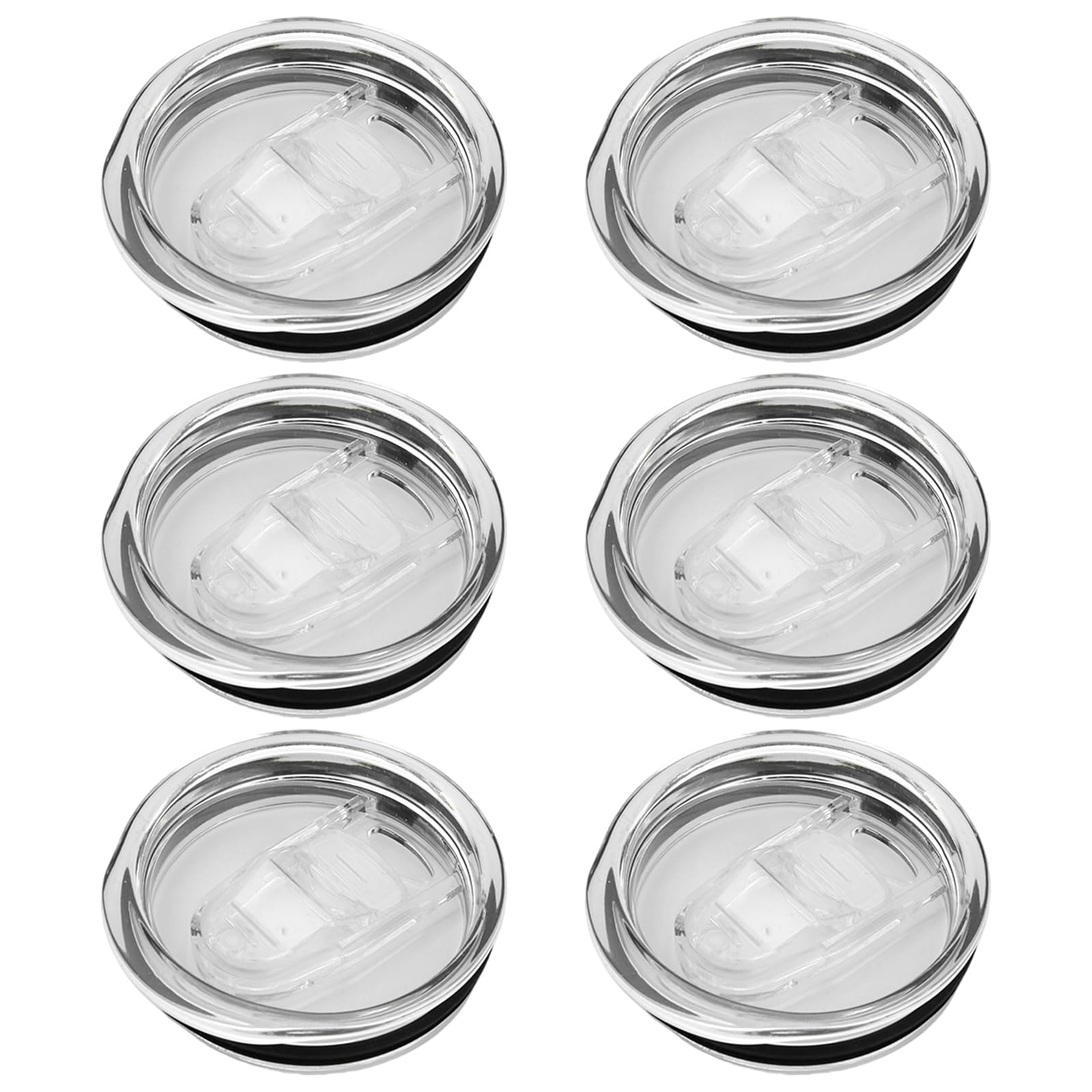 XNIVUIS 6 Pcs 20 Oz Skinny Replacement Lids Classic Clear Flip Replacement Lids Tumbler Replacement Lids, Tumblers Lid Reusable Cup Covers Clear Spill Proof Travel Cup Replacement Lids (20 Oz)