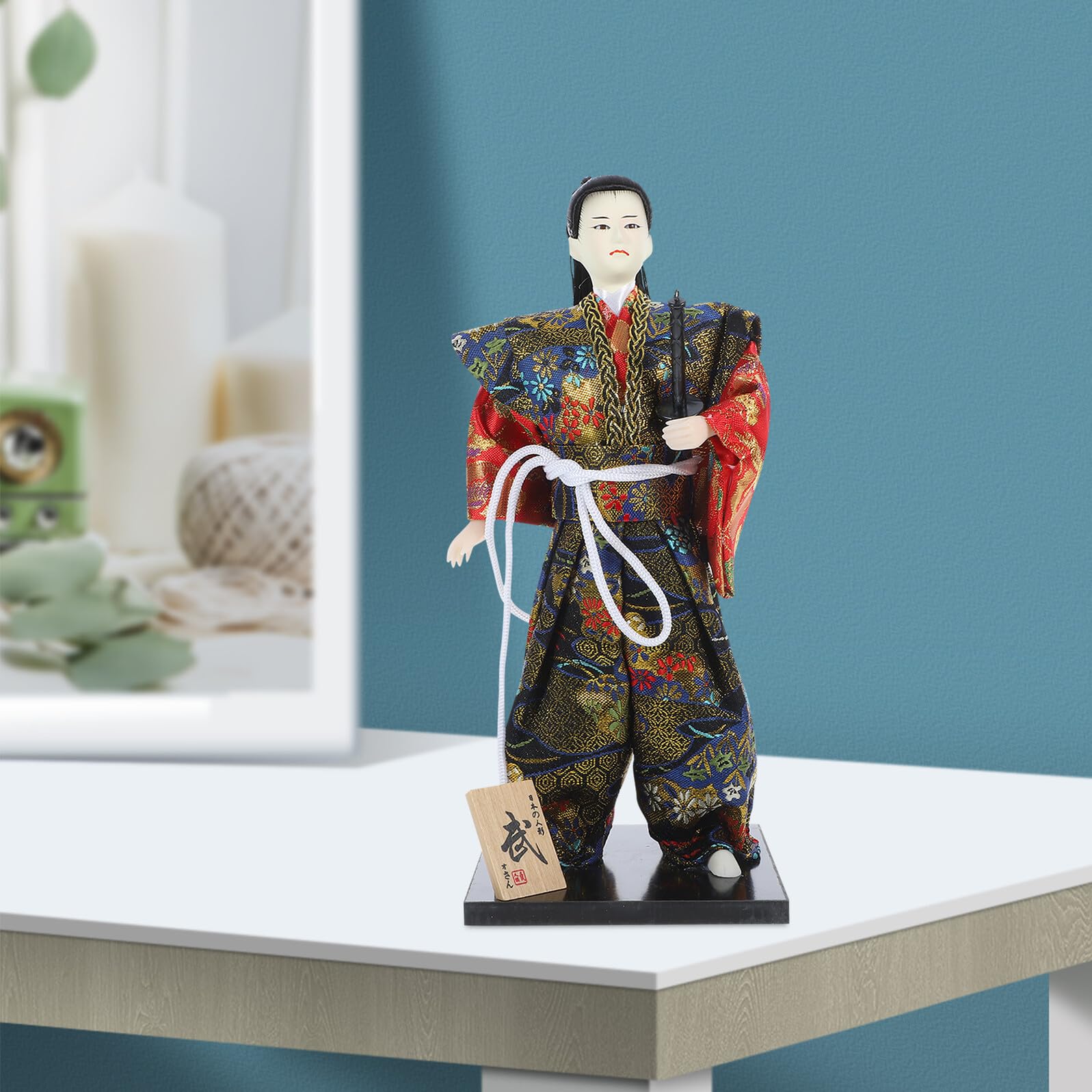 Muñeca Samurái Japonesa Clásica, Figura Decorativa de Tela 1 Pieza