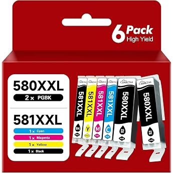 SANCTink PGI-580 CLI-581 XXL PGBK Printer Cartridges for Canon 581 580 XXL