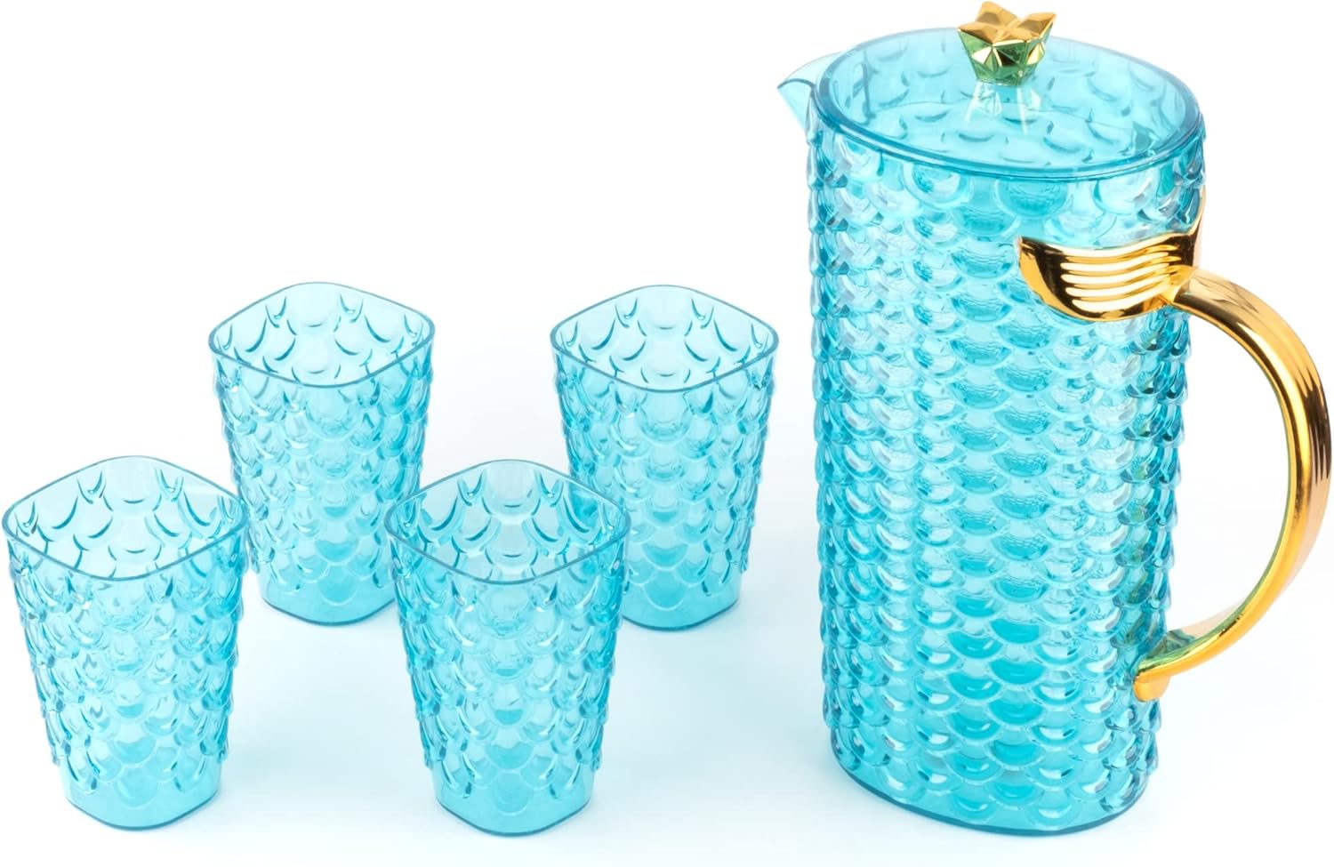 Little Chiltern Co Water Jugs and Cups Set - Plastic Water Jugs and Glasses, Outdoor or Indoor ...
