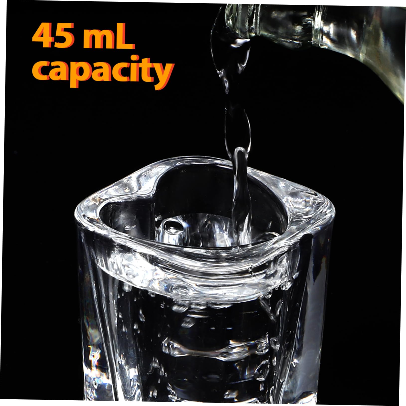 Verres à Shot Cœur 45ml Lot de 6 en Verre à Base Carrée