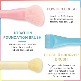 docolor Makeup Brushes 3PCS Foundation Powder Blush Brush Premium Face Makeup Brush For Applying & Blending powder, foundation, bronzer & blush with Liquid, Cream & Powder Cosmetic Vegan Cruelty-Free