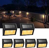 XLUX Solar Step Lights 6 Pack - Waterproof LED Pathway Lights for Stairs, Decks, Fences, Yard - Auto On/Off Warm White, Metal Housing