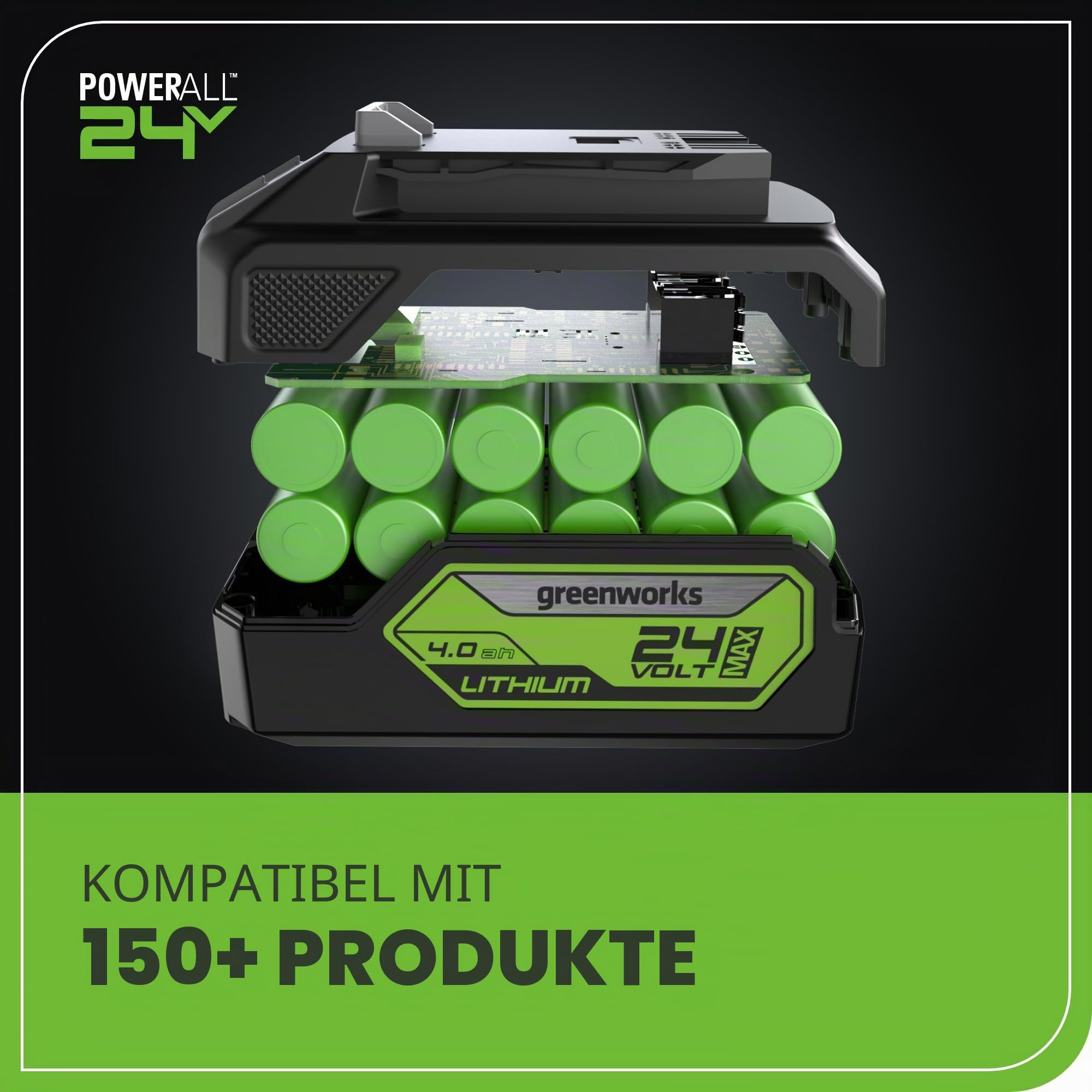 Greenworks 24 V kabelloses Heißluftpistolen-Set, 4,0 Ah Akku und Ladegerät im Lieferumfang enthalten – Heißluftwerkzeug, max. 538 ℃ mit 3 Düsen für Zuhause, Garage, Outdoor