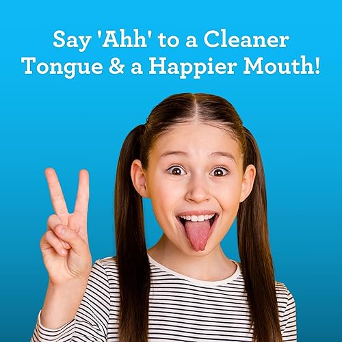 Miniatura 7 de GuruNanda Raspador de lengua para niños (paquete de 2) con estuche de viaje, acero inoxidable, ayuda al aliento fresco, limpiador de lengua apto