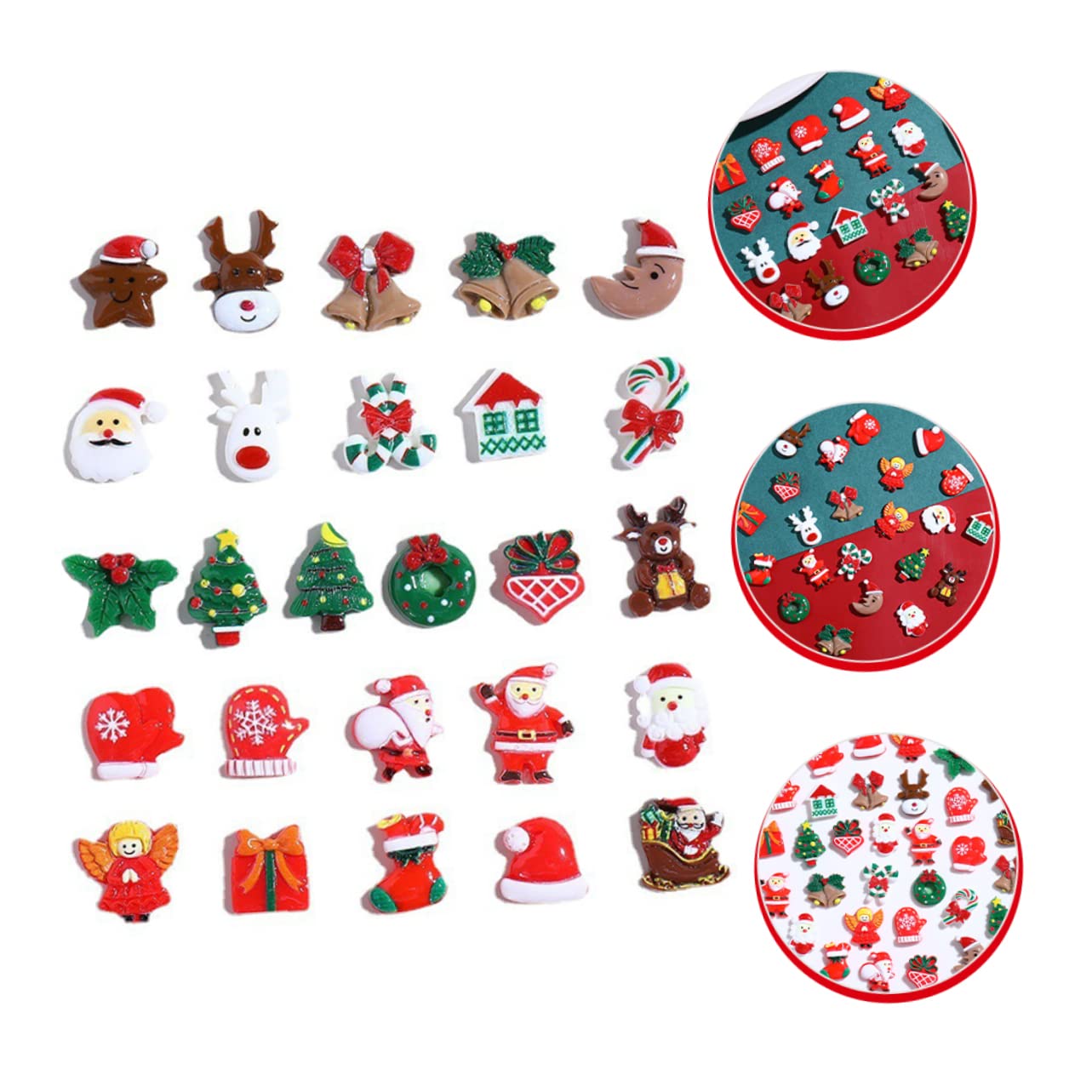SEWACC 250piezas Accesorios De Resina Para Manualidades De Navidad Adornos Temáticos Para Decoración De Árbol Sombreros y Varios estilos