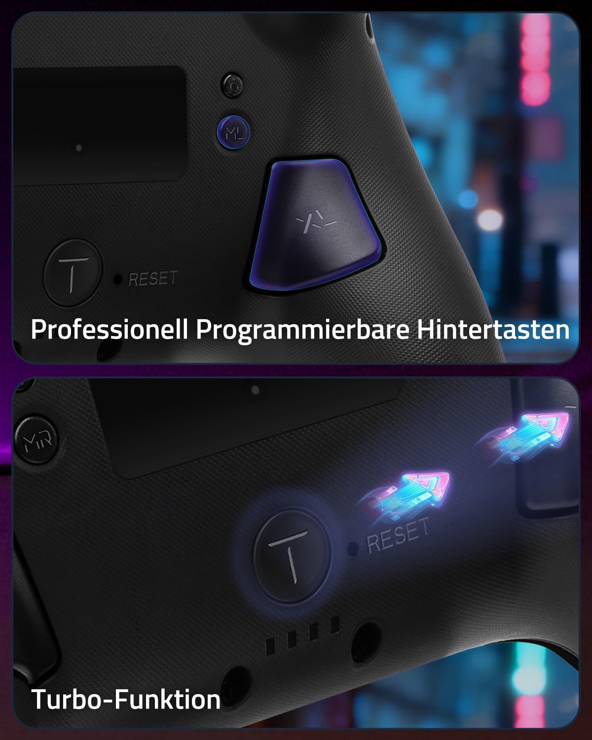 Switch 2 Pro Controller für Switch2/OLED,Hall-Effekt Switch 2 Controller Wireless mit Ein-Tasten-Aufweckfunktion,Firefly Bluetooth Gamepad mit 7 RGB-Farben/Rücktasten/Turbo/Bewegungssteuerung,Schwarz