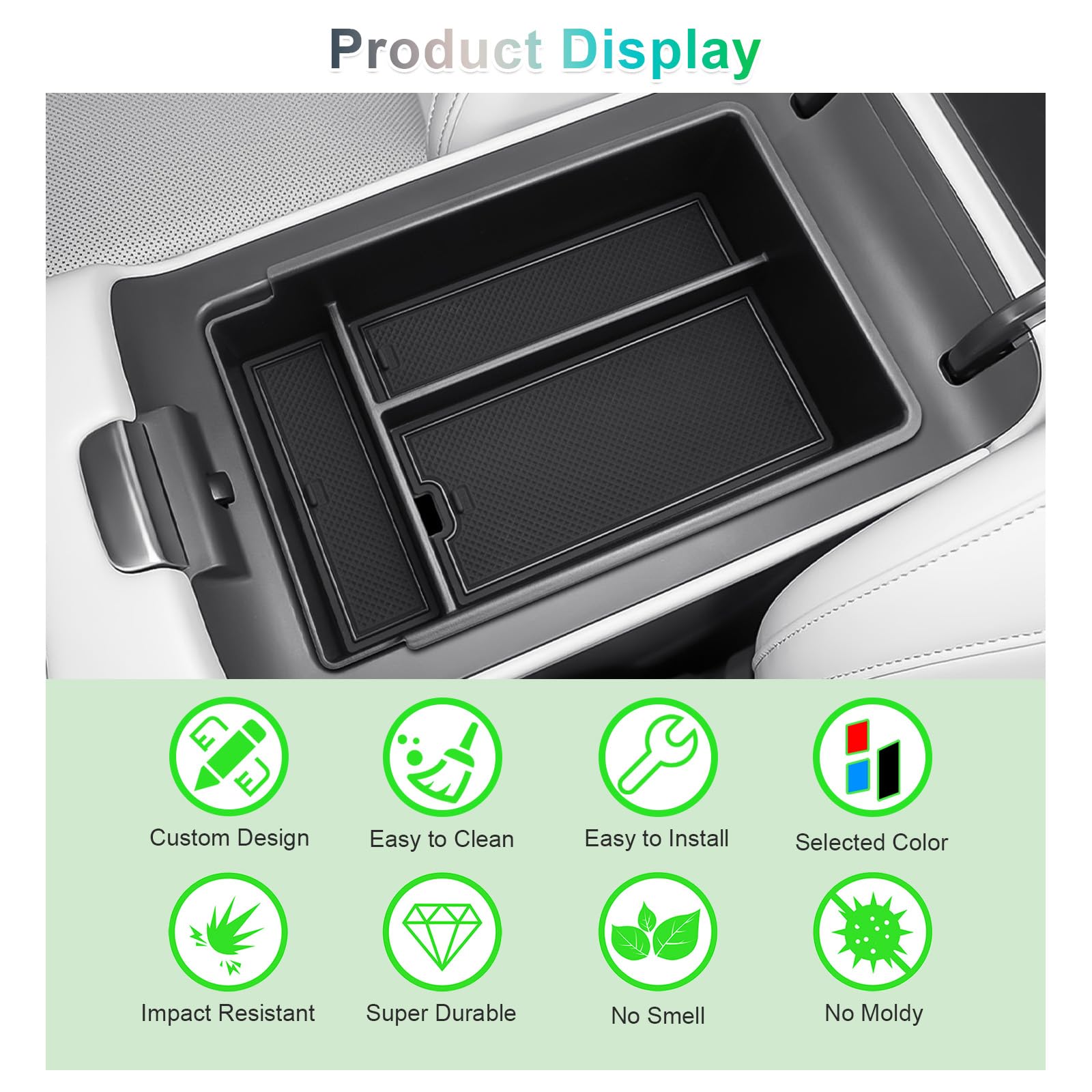GAFAT Compatibile con Nuovo 2025 Xpeng G6 2026 2027 Scatola Portaoggetti Console Centrale, X Peng G6 Braccioli Organizer Contenitore con Tappetini Gomma Antiscivolo, X Peng G6 Accessori 2026