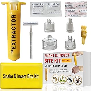 Snake Bite Kit Bee Sting Kit, Venom Extractor Suction Kit Tool Pump, Fast Emergency First Aid Supplies Sting Bite Kit for Backpacking Camping and Hiking